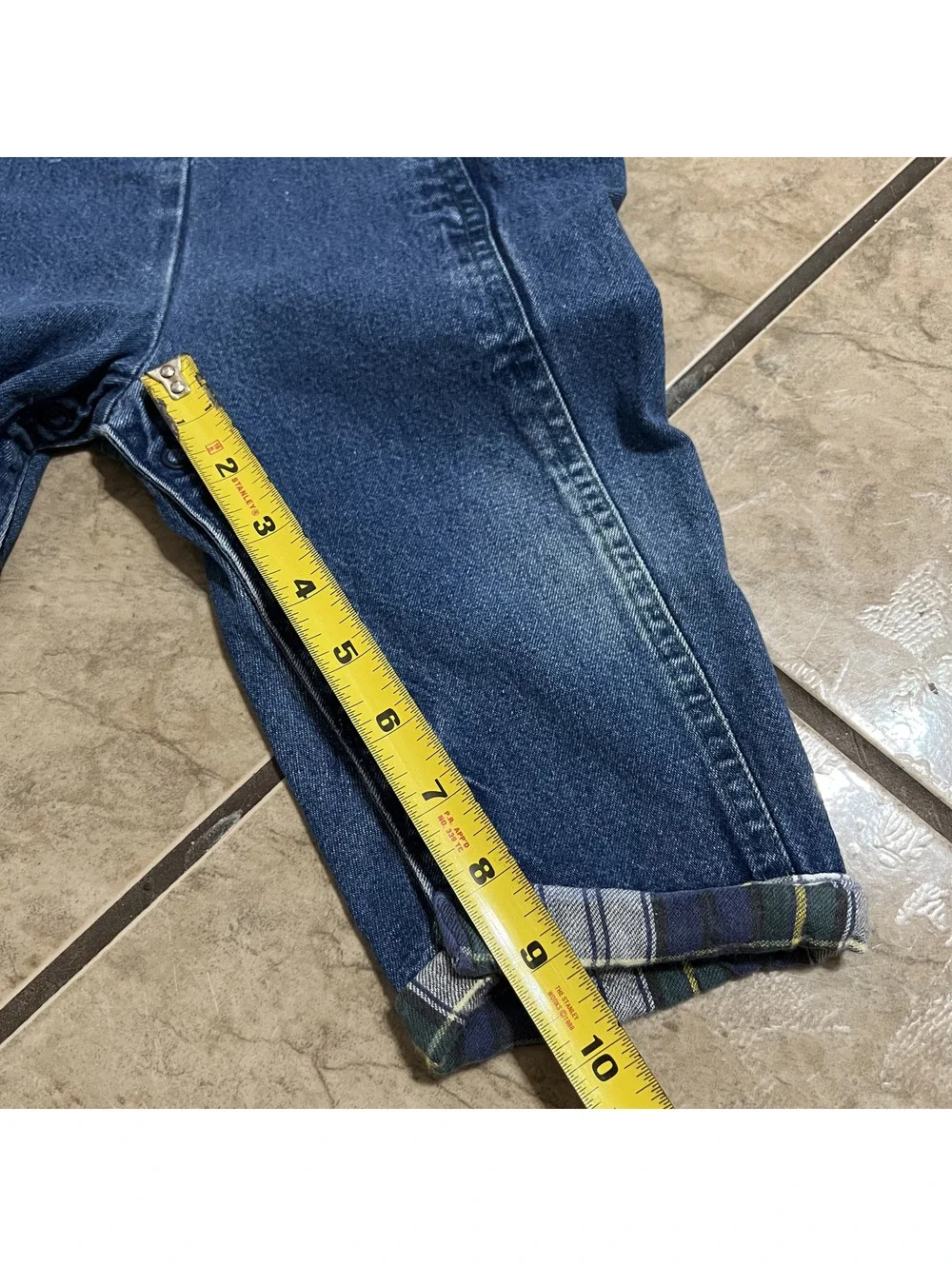 Vintage OshKosh Plaid Denim Plaid Lined Denim Overalls Preppy Vestback Baby 18M